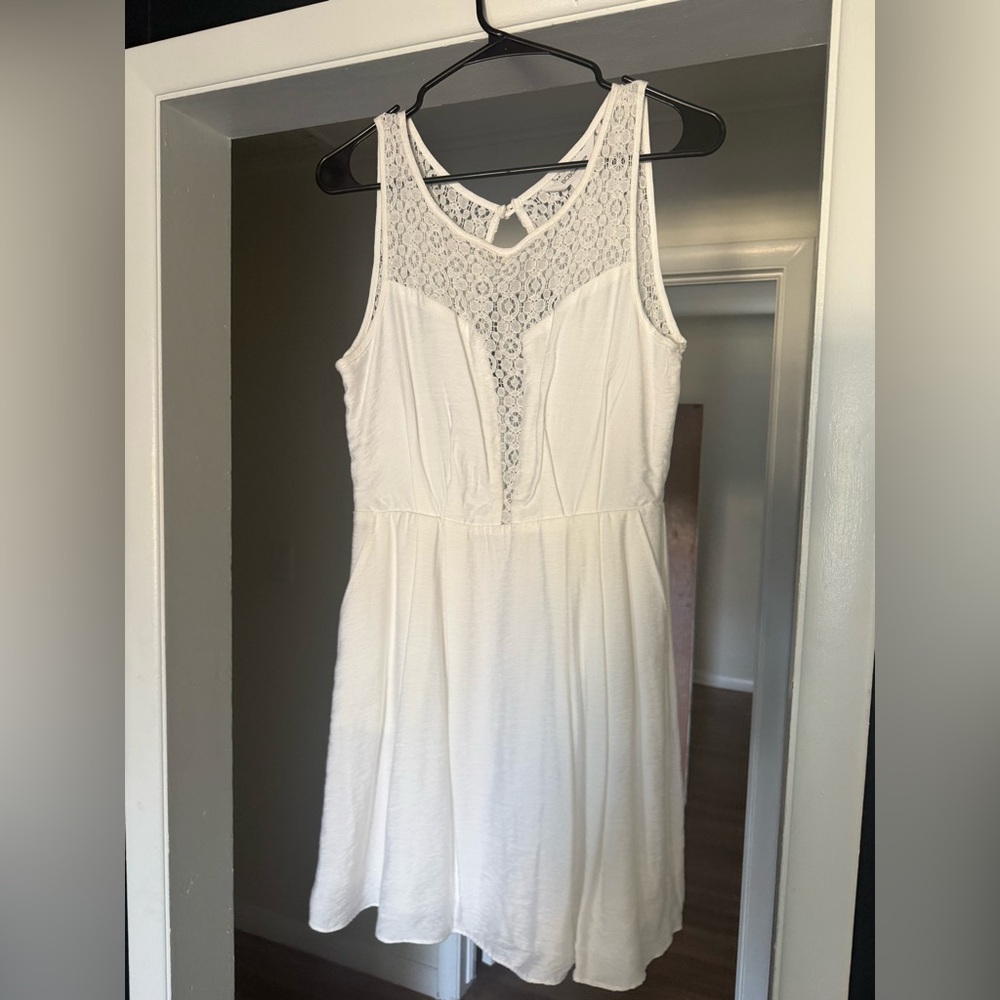 BCBGeneration White Crochet-Front Mini Dress - image 3